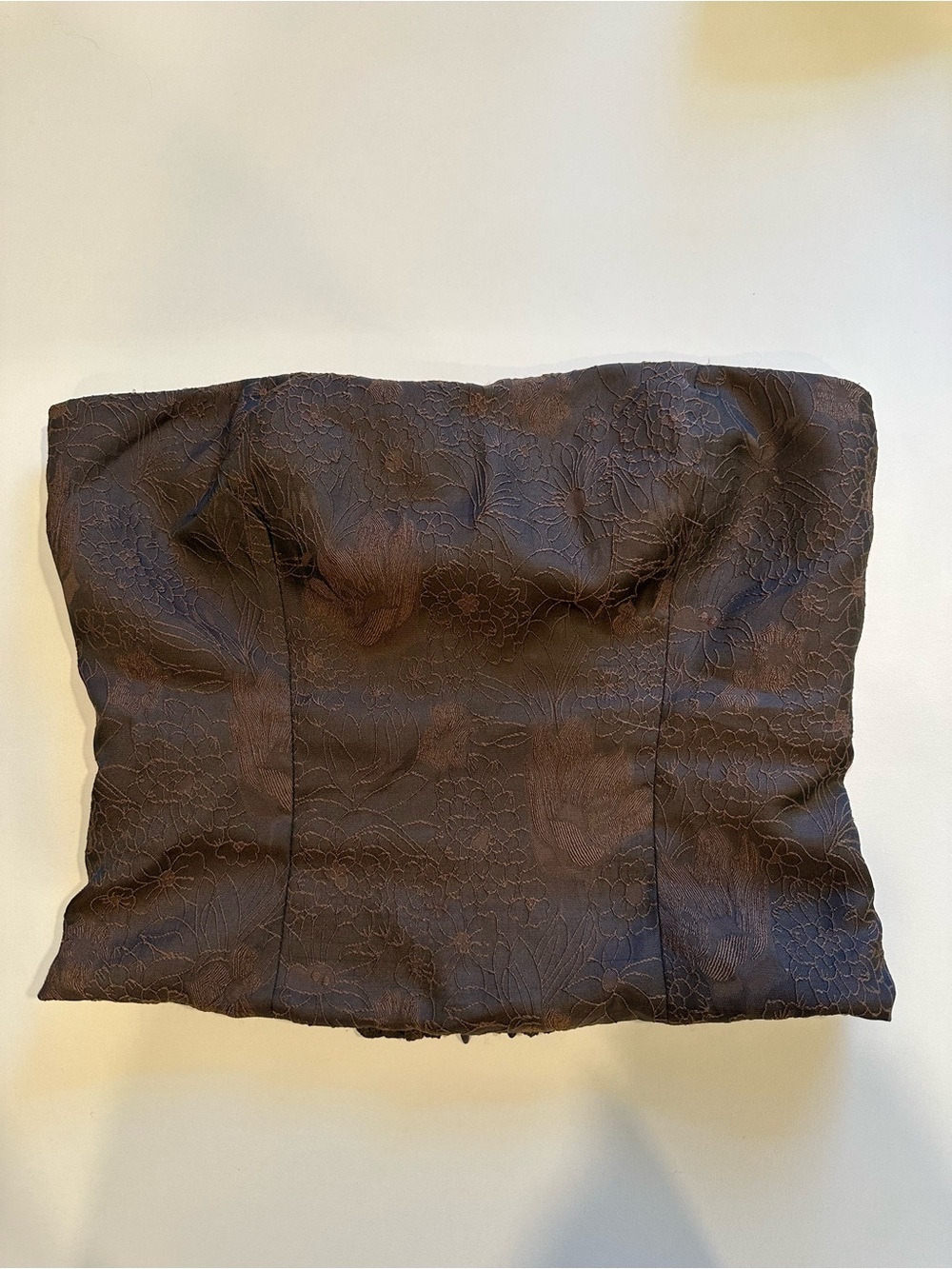 Reformation Strapless Bustier Top in Chocolate Brown